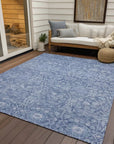 LOOMLAN Rugs Mila Blue Washable Indoor-Outdoor Rug