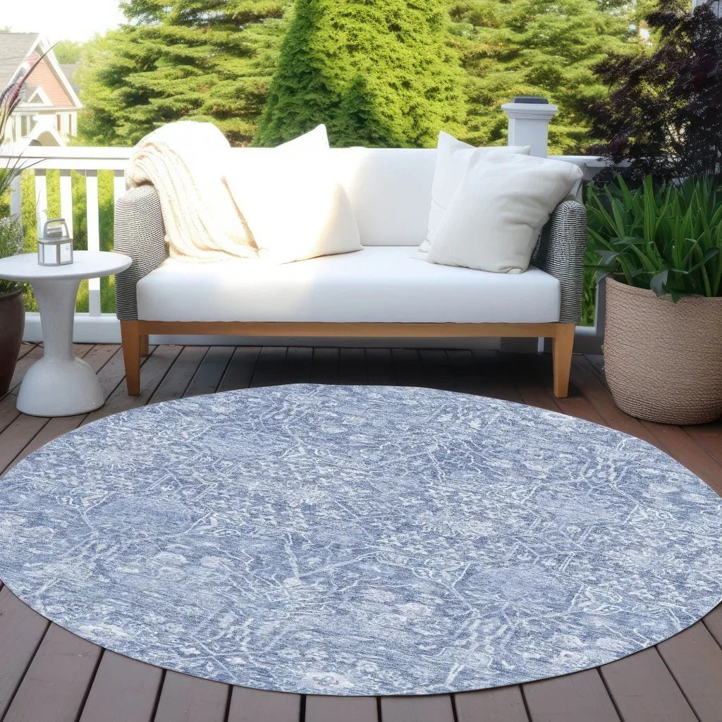 LOOMLAN Rugs Mila Blue Washable Indoor-Outdoor Rug
