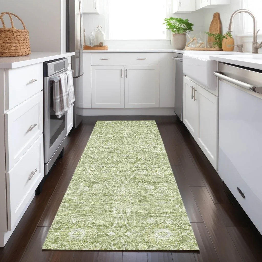 LOOMLAN Rugs Mila Green Washable Indoor-Outdoor Rug