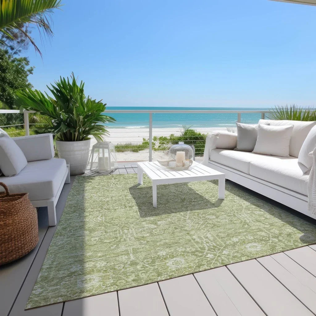 LOOMLAN Rugs Mila Green Washable Indoor-Outdoor Rug