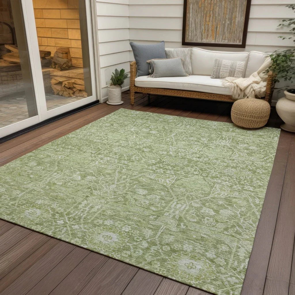 LOOMLAN Rugs Mila Green Washable Indoor-Outdoor Rug