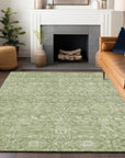LOOMLAN Rugs Mila Green Washable Indoor-Outdoor Rug
