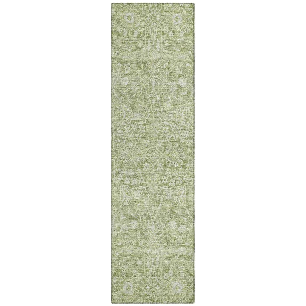 LOOMLAN Rugs Mila Green Washable Indoor-Outdoor Rug
