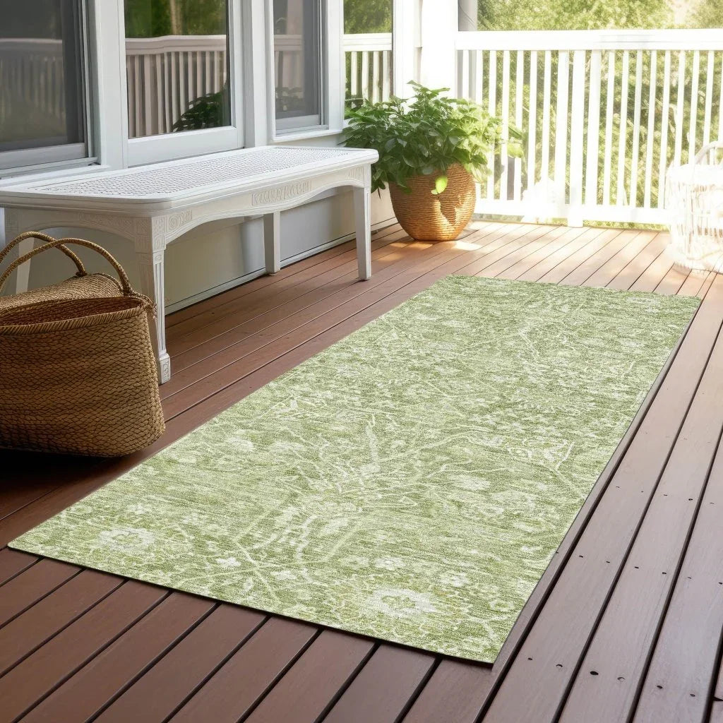 LOOMLAN Rugs Mila Green Washable Indoor-Outdoor Rug