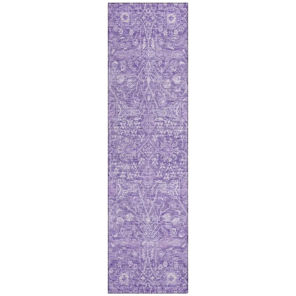 LOOMLAN Rugs Mila Purple Washable Indoor-Outdoor Rug