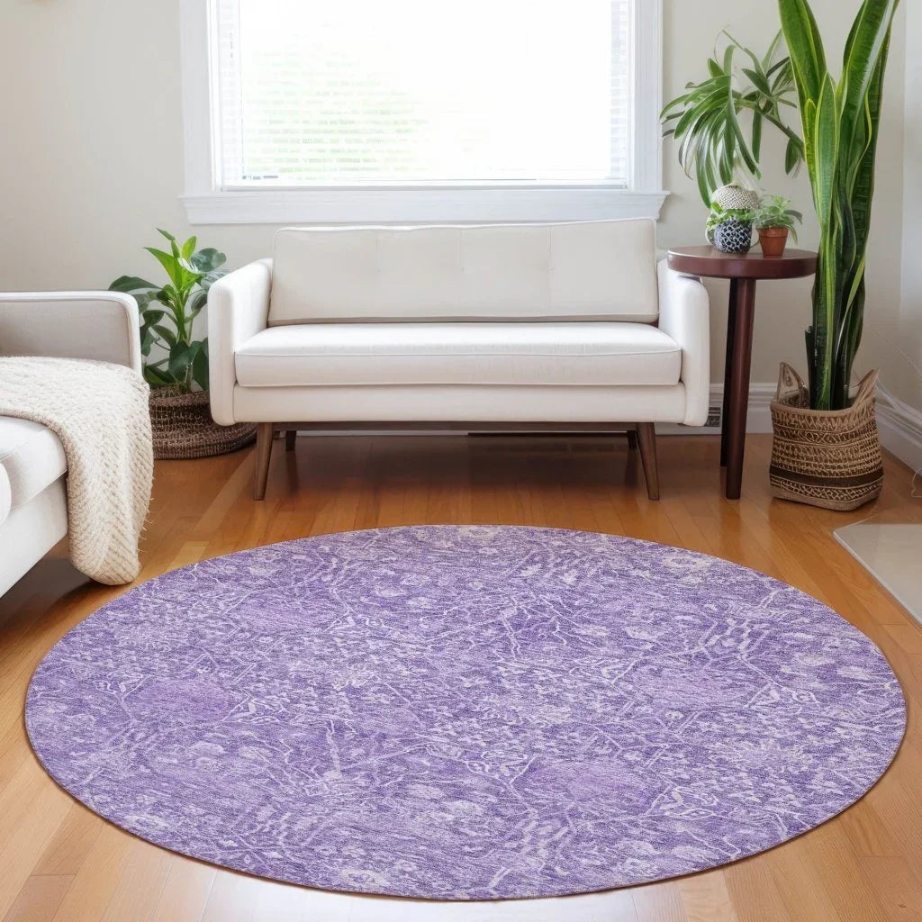 LOOMLAN Rugs Mila Purple Washable Indoor-Outdoor Rug