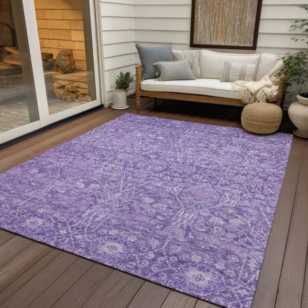 LOOMLAN Rugs Mila Purple Washable Indoor-Outdoor Rug