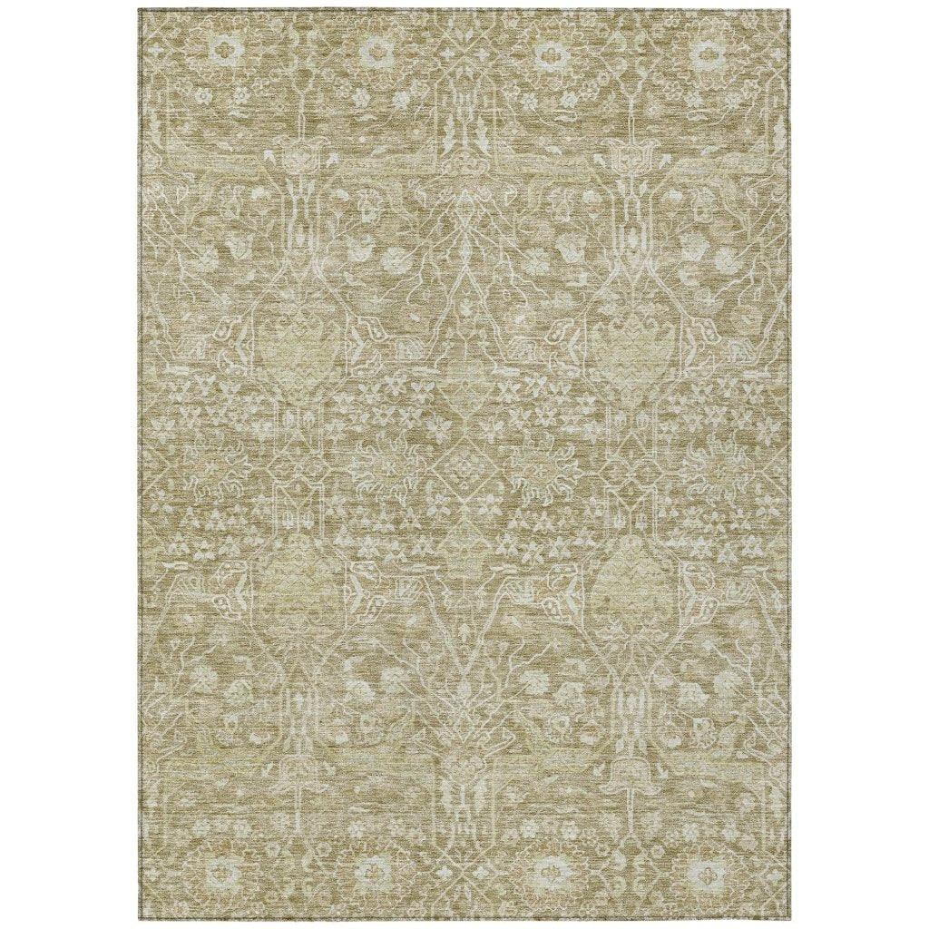LOOMLAN Rugs Mila Taupe Washable Indoor-Outdoor Rug