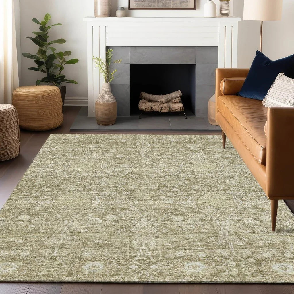 LOOMLAN Rugs Mila Taupe Washable Indoor-Outdoor Rug