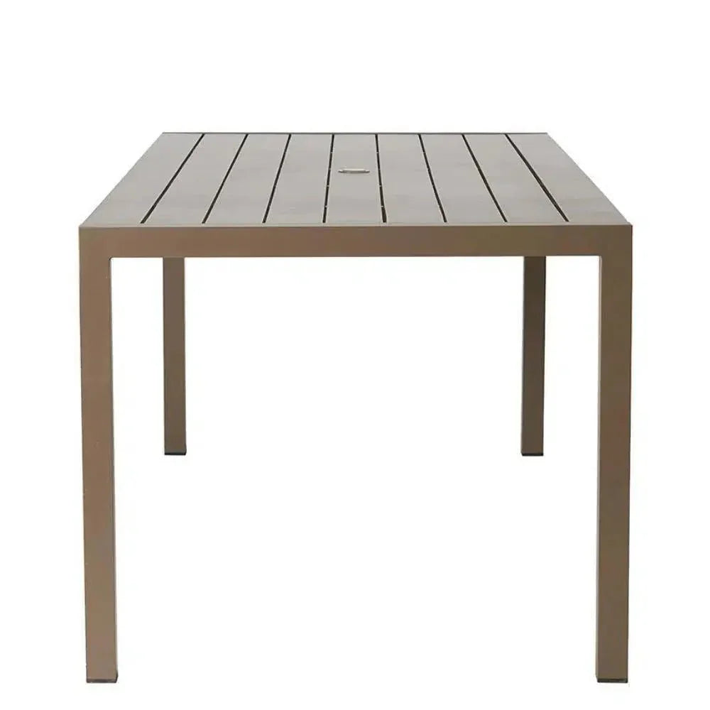 Lloyd Flanders Milan 87" Rectangular Umbrella Dining Table Made USA