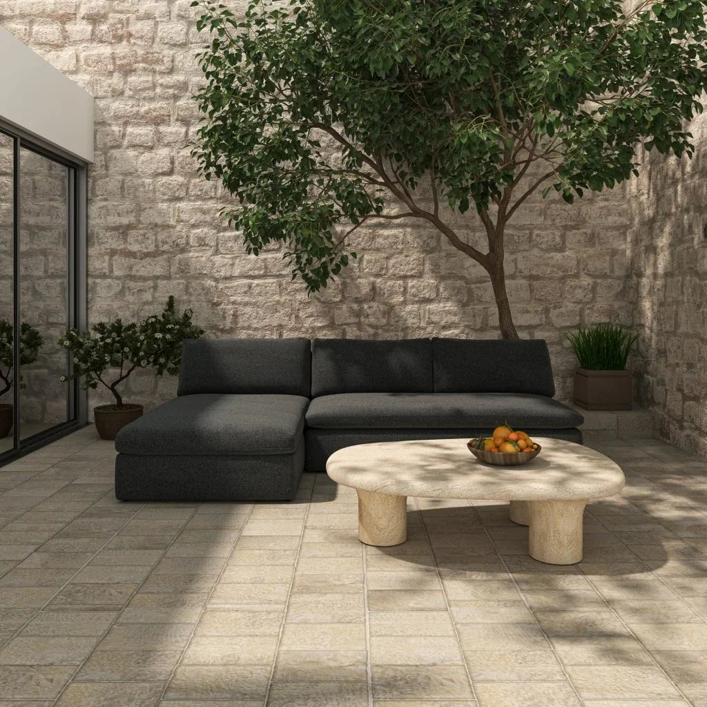 Miles Olefin Fabric Outdoor Modular Sofa (Set Of 2) - LOOMLAN - Moe's Home - Outdoor Sofas & Loveseats