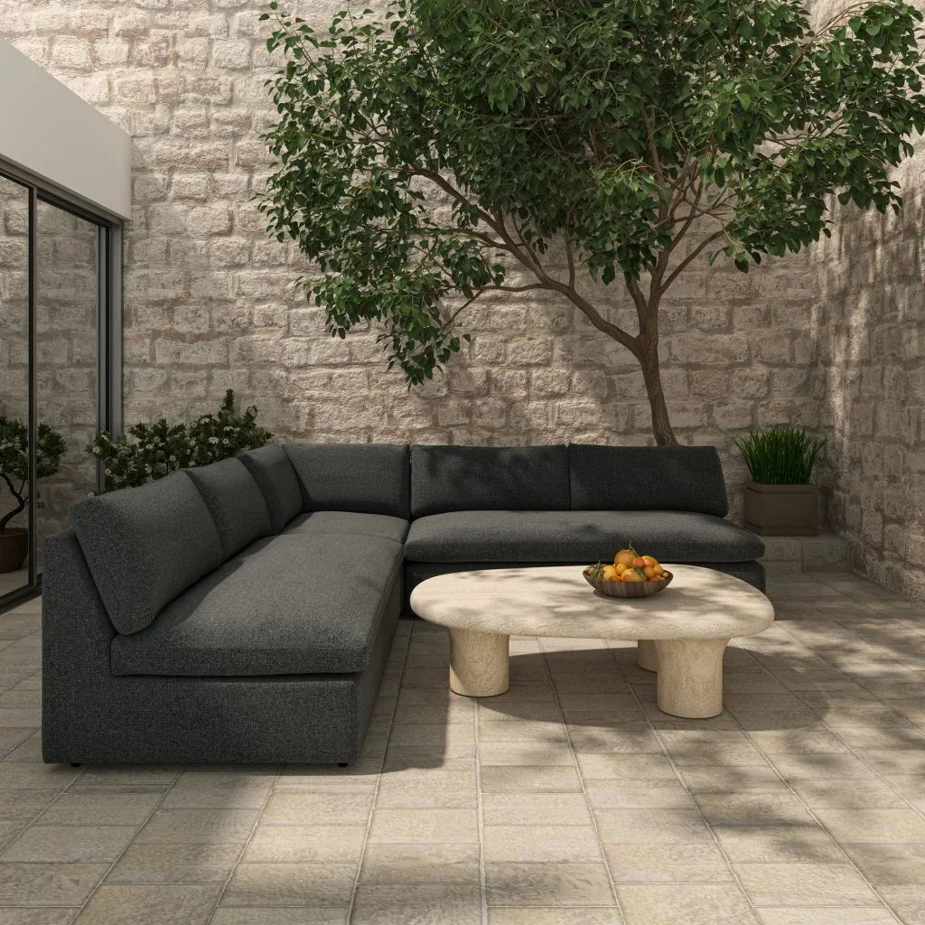 Miles Olefin Fabric Outdoor Sofa (Set Of 3) - LOOMLAN - Moe's Home - Outdoor Sofas & Loveseats