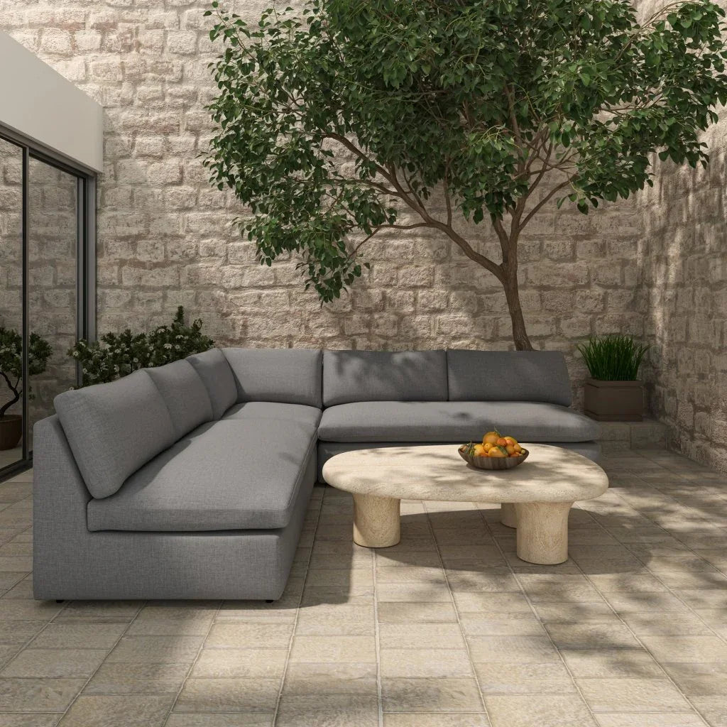 Miles Olefin Fabric Outdoor Sofa (Set Of 3) - LOOMLAN - Moe&#39;s Home - Outdoor Sofas &amp; Loveseats