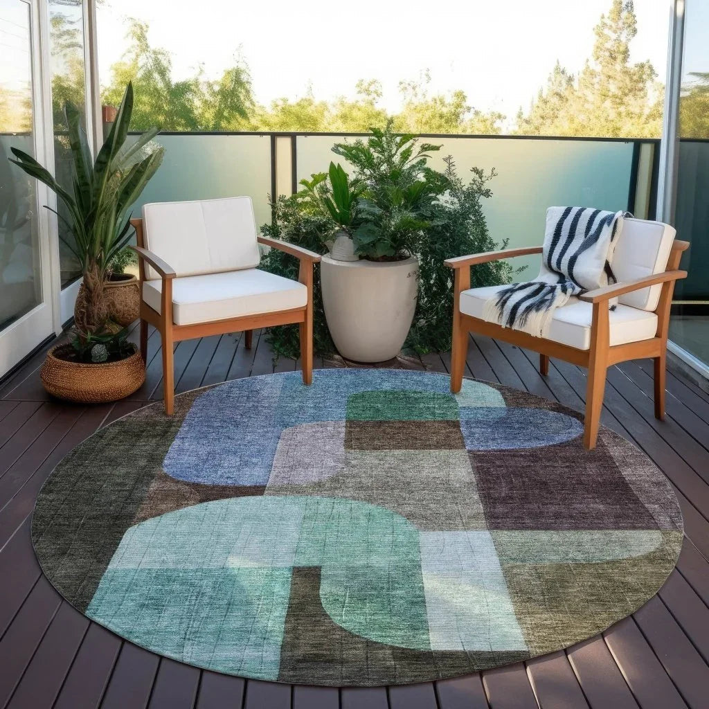 LOOMLAN Rugs Milo Brown Washable Indoor-Outdoor Rug