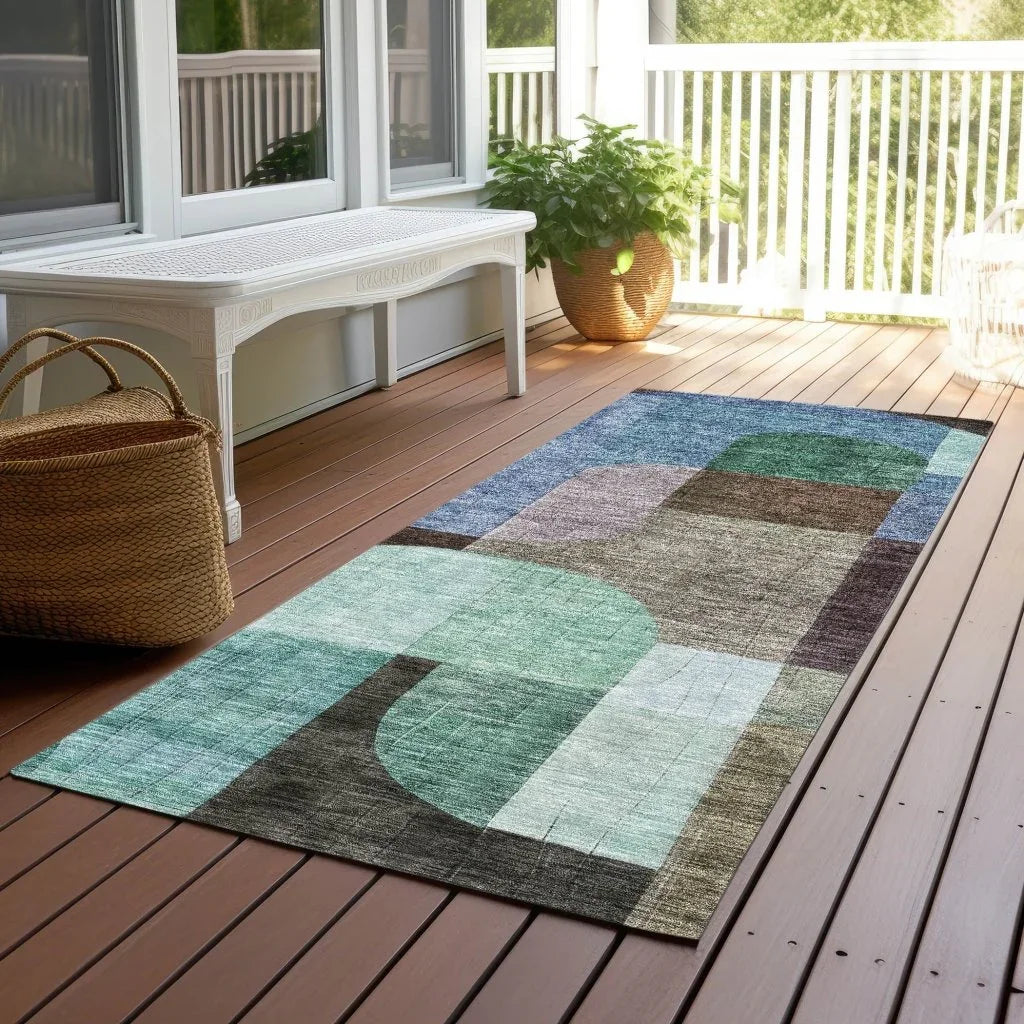 LOOMLAN Rugs Milo Brown Washable Indoor-Outdoor Rug