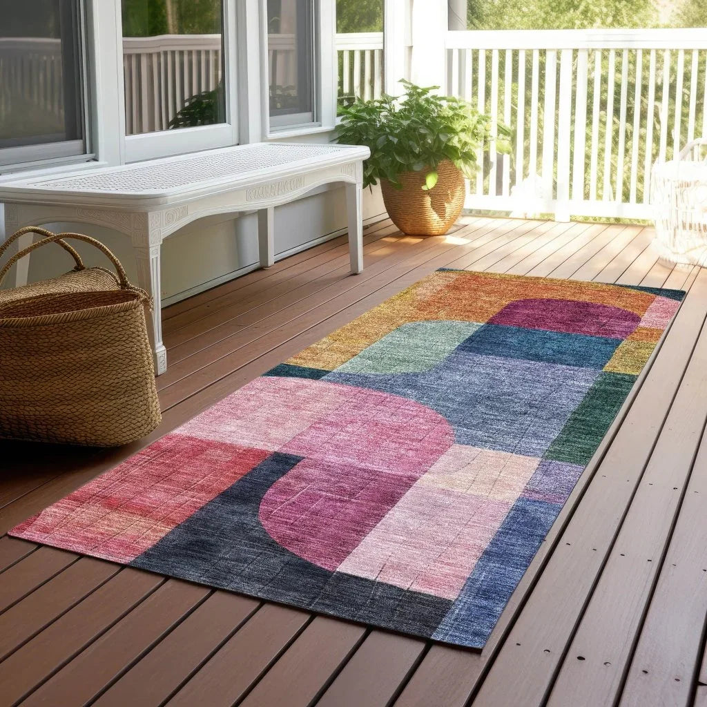 LOOMLAN Rugs Milo Green Washable Indoor-Outdoor Rug