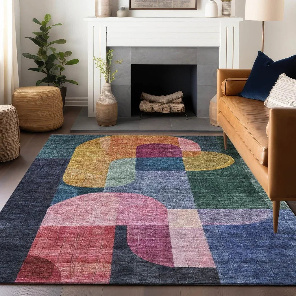 LOOMLAN Rugs Milo Green Washable Indoor-Outdoor Rug