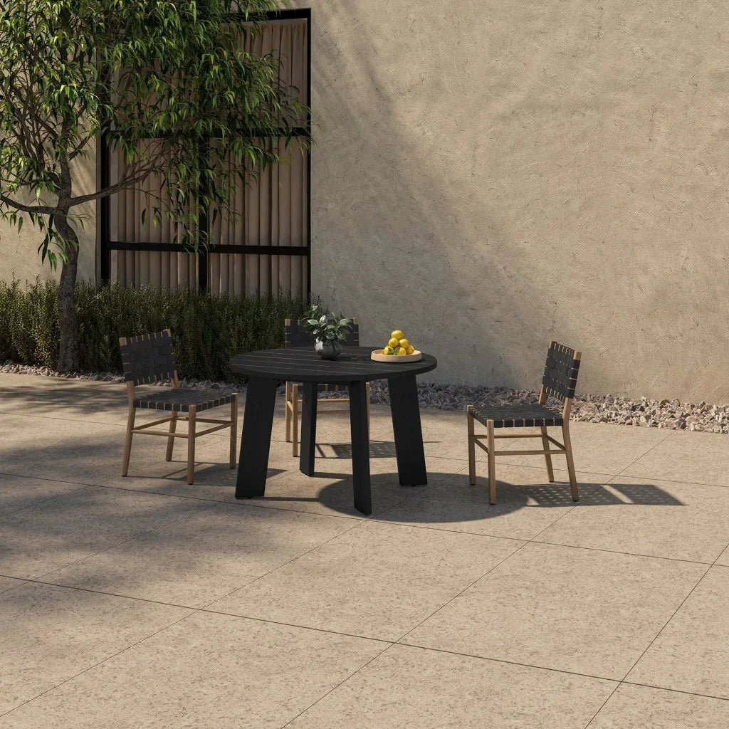 Mira Black Solid Teak Frame Outdoor Dining Chair - LOOMLAN - Moe's Home - Outdoor Dining Chairs
