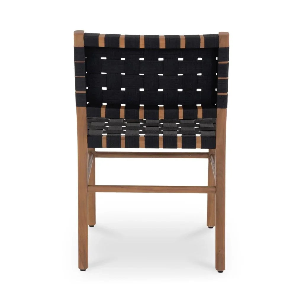 Mira Black Solid Teak Frame Outdoor Dining Chair - LOOMLAN - Moe&#39;s Home - Outdoor Dining Chairs
