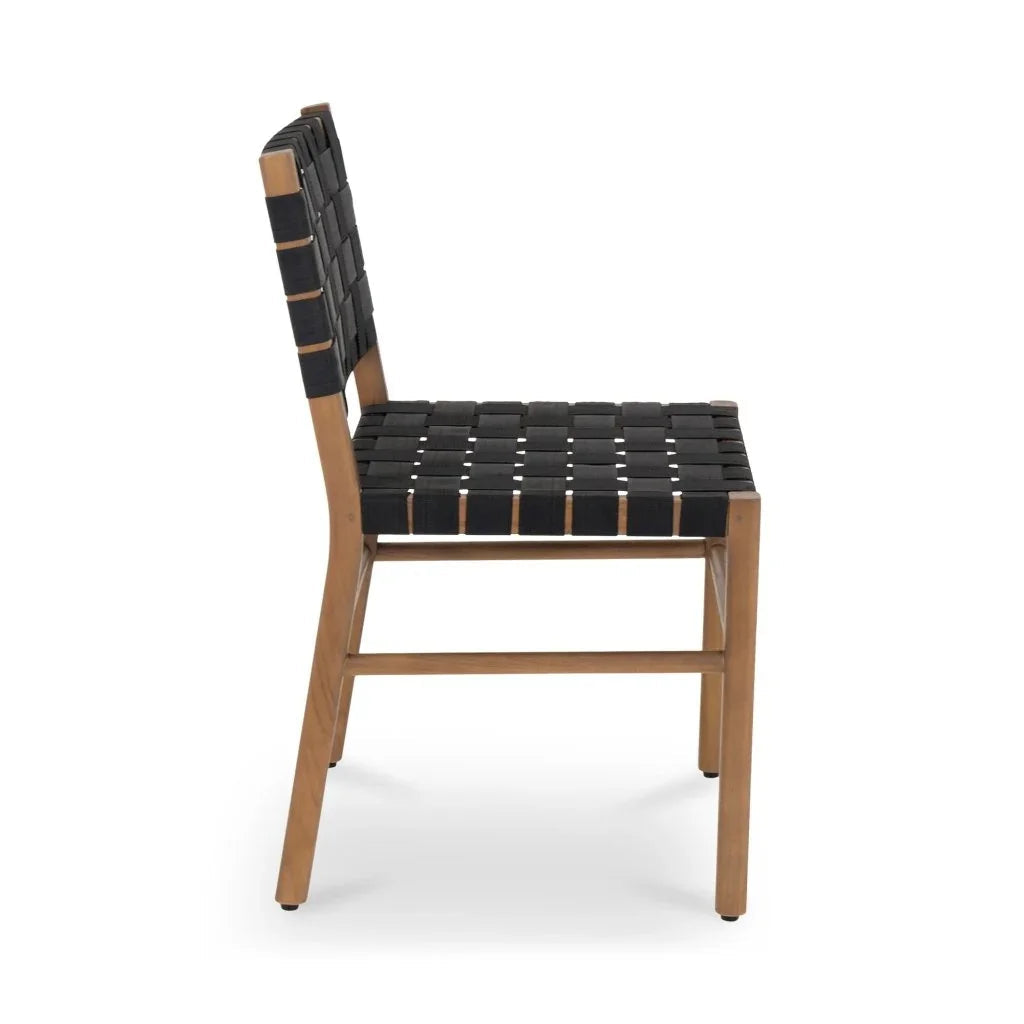 Mira Black Solid Teak Frame Outdoor Dining Chair - LOOMLAN - Moe&#39;s Home - Outdoor Dining Chairs