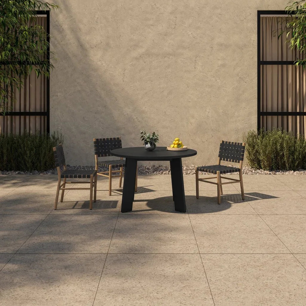 Mira Black Solid Teak Frame Outdoor Dining Chair - LOOMLAN - Moe's Home - Outdoor Dining Chairs