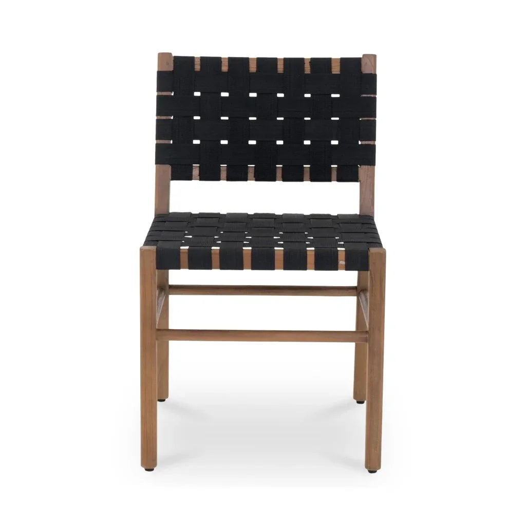 Mira Black Solid Teak Frame Outdoor Dining Chair - LOOMLAN - Moe&#39;s Home - Outdoor Dining Chairs