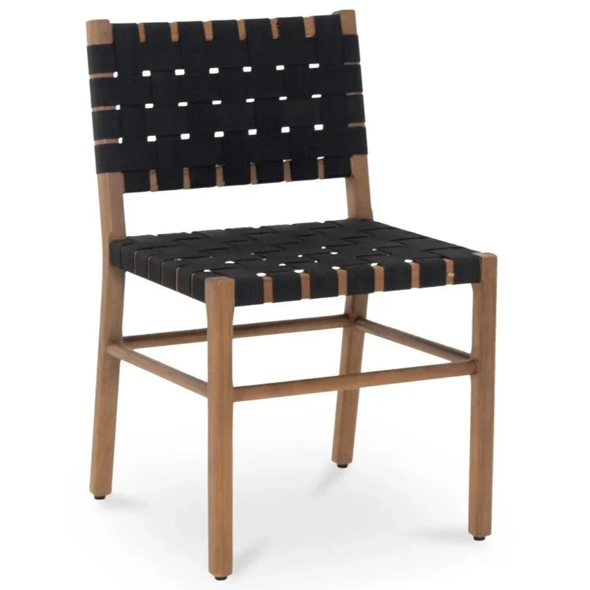 Mira Black Solid Teak Frame Outdoor Dining Chair - LOOMLAN - Moe's Home - Outdoor Dining Chairs