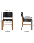 Mira Black Solid Teak Frame Outdoor Dining Chair - LOOMLAN - Moe's Home - Outdoor Dining Chairs