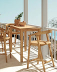 Mirador Teak Patio Rectangular Counter Height Table - LOOMLAN - HiTeak - Outdoor Counter Tables
