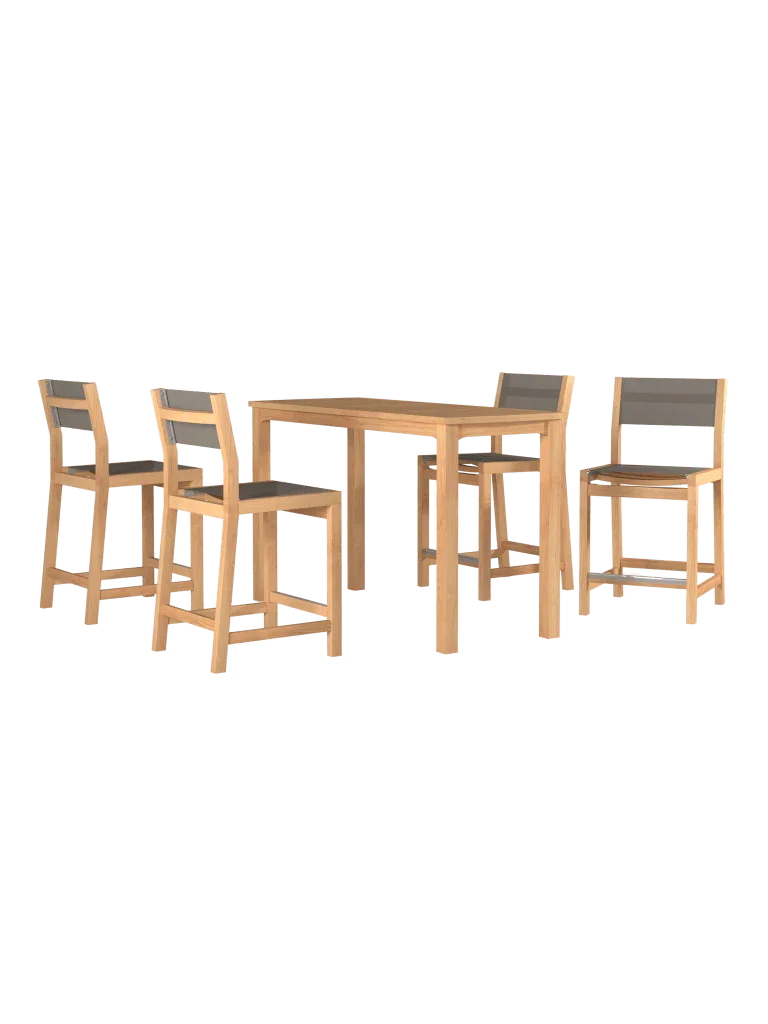 Mirador Teak Patio Rectangular Counter Height Table - LOOMLAN - HiTeak - Outdoor Counter Tables