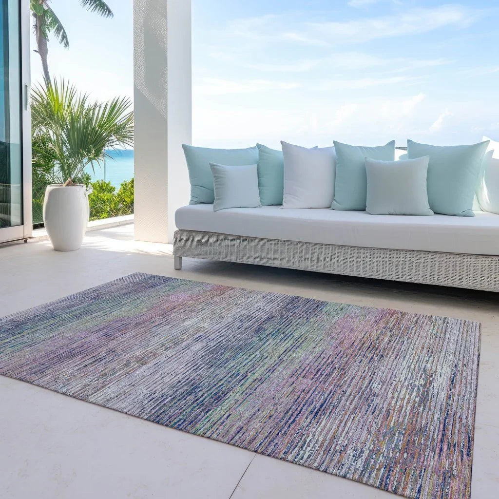 LOOMLAN Rugs Mirae Pink Washable Indoor-Outdoor Rug