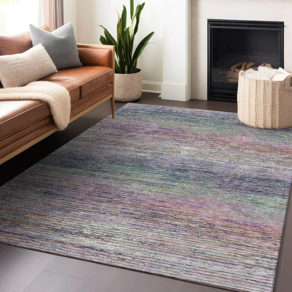 LOOMLAN Rugs Mirae Pink Washable Indoor-Outdoor Rug