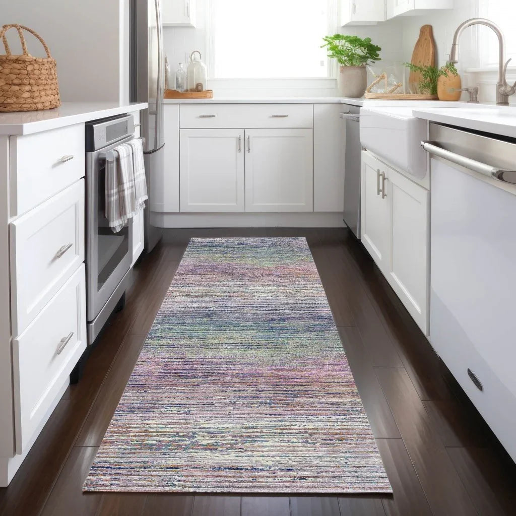 LOOMLAN Rugs Mirae Pink Washable Indoor-Outdoor Rug