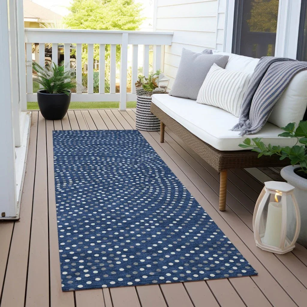 LOOMLAN Rugs Mirelia Blue Washable Indoor-Outdoor Rug