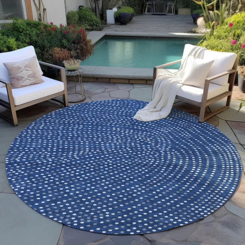 LOOMLAN Rugs Mirelia Blue Washable Indoor-Outdoor Rug
