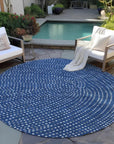 LOOMLAN Rugs Mirelia Blue Washable Indoor-Outdoor Rug