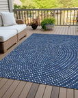 LOOMLAN Rugs Mirelia Blue Washable Indoor-Outdoor Rug