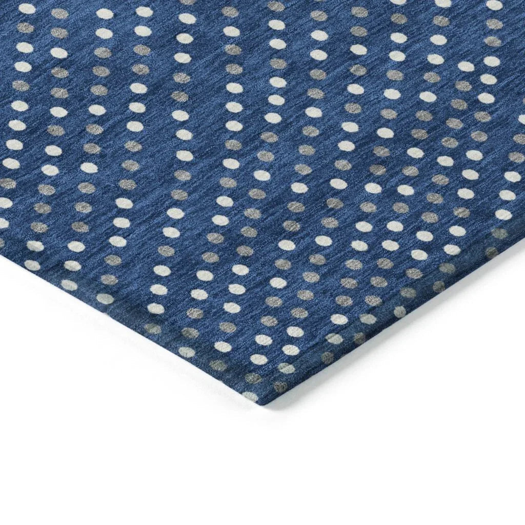 LOOMLAN Rugs Mirelia Blue Washable Indoor-Outdoor Rug