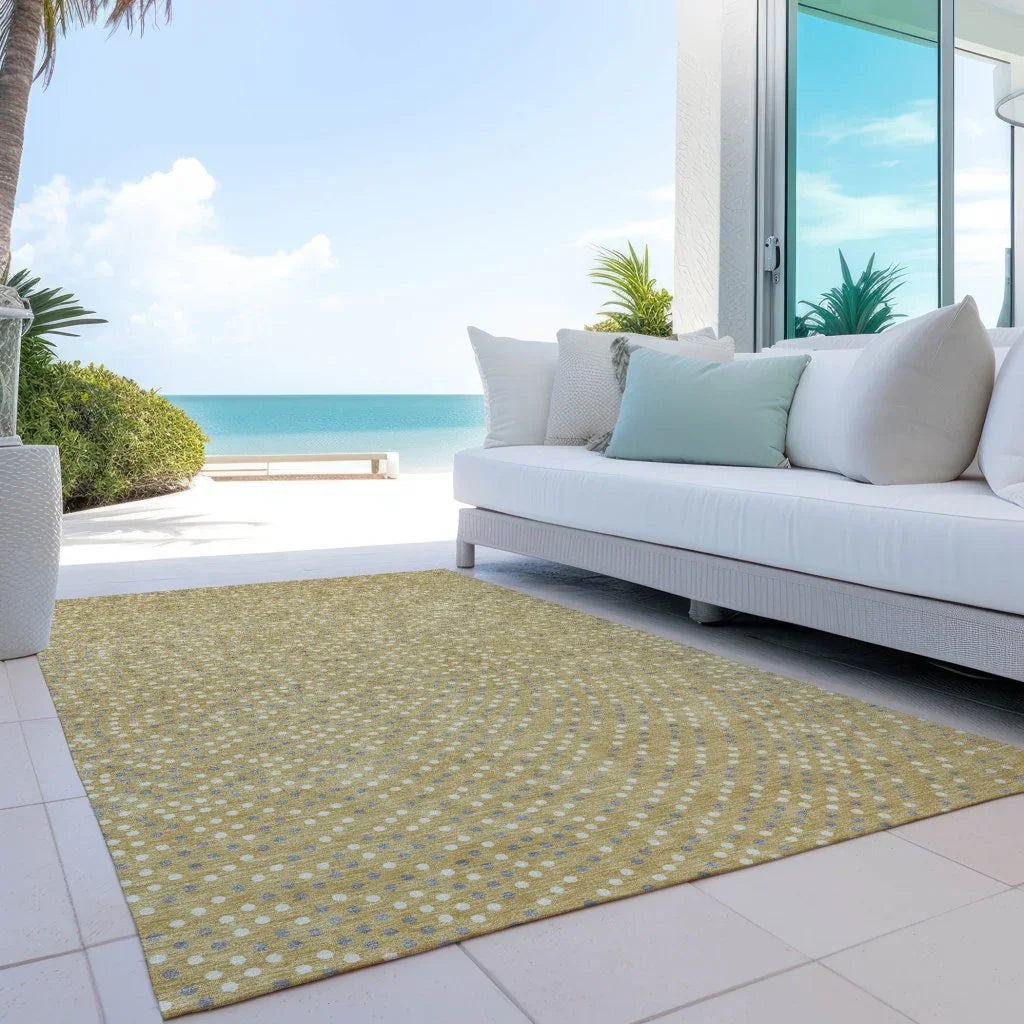 LOOMLAN Rugs Mirelia Gold Washable Indoor-Outdoor Rug