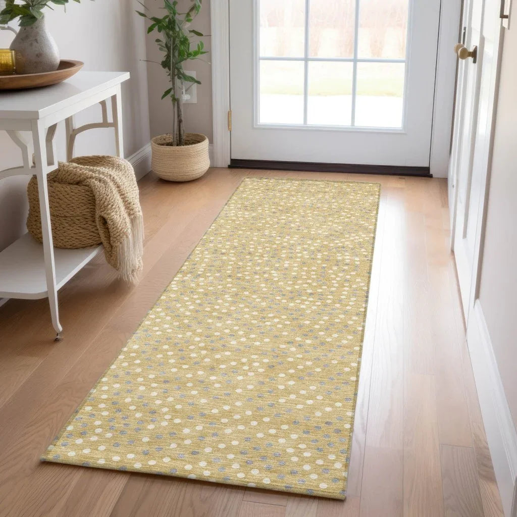 LOOMLAN Rugs Mirelia Gold Washable Indoor-Outdoor Rug