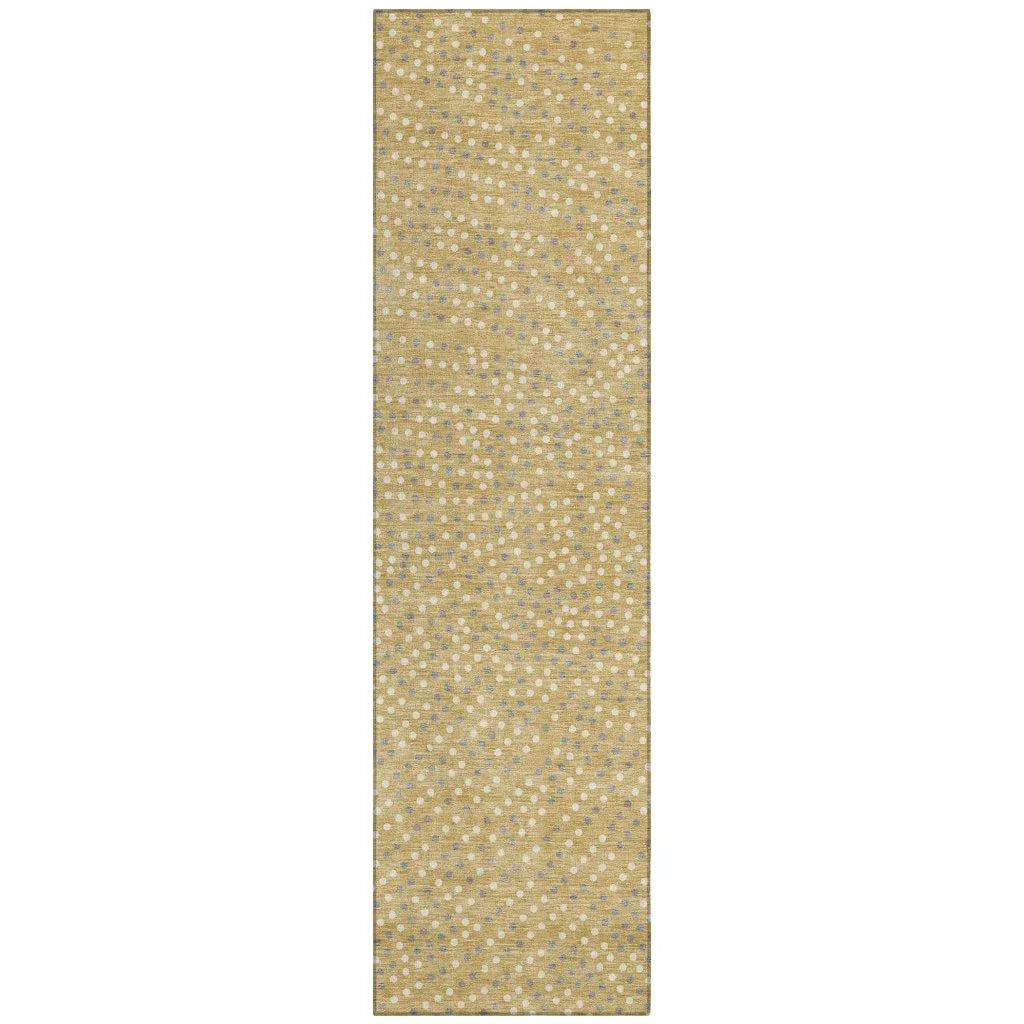 LOOMLAN Rugs Mirelia Gold Washable Indoor-Outdoor Rug