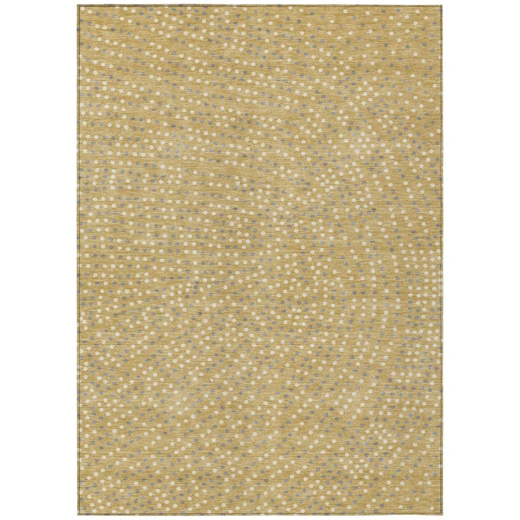 LOOMLAN Rugs Mirelia Gold Washable Indoor-Outdoor Rug