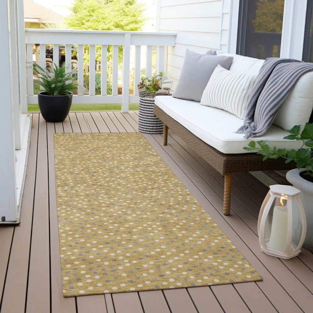 LOOMLAN Rugs Mirelia Gold Washable Indoor-Outdoor Rug