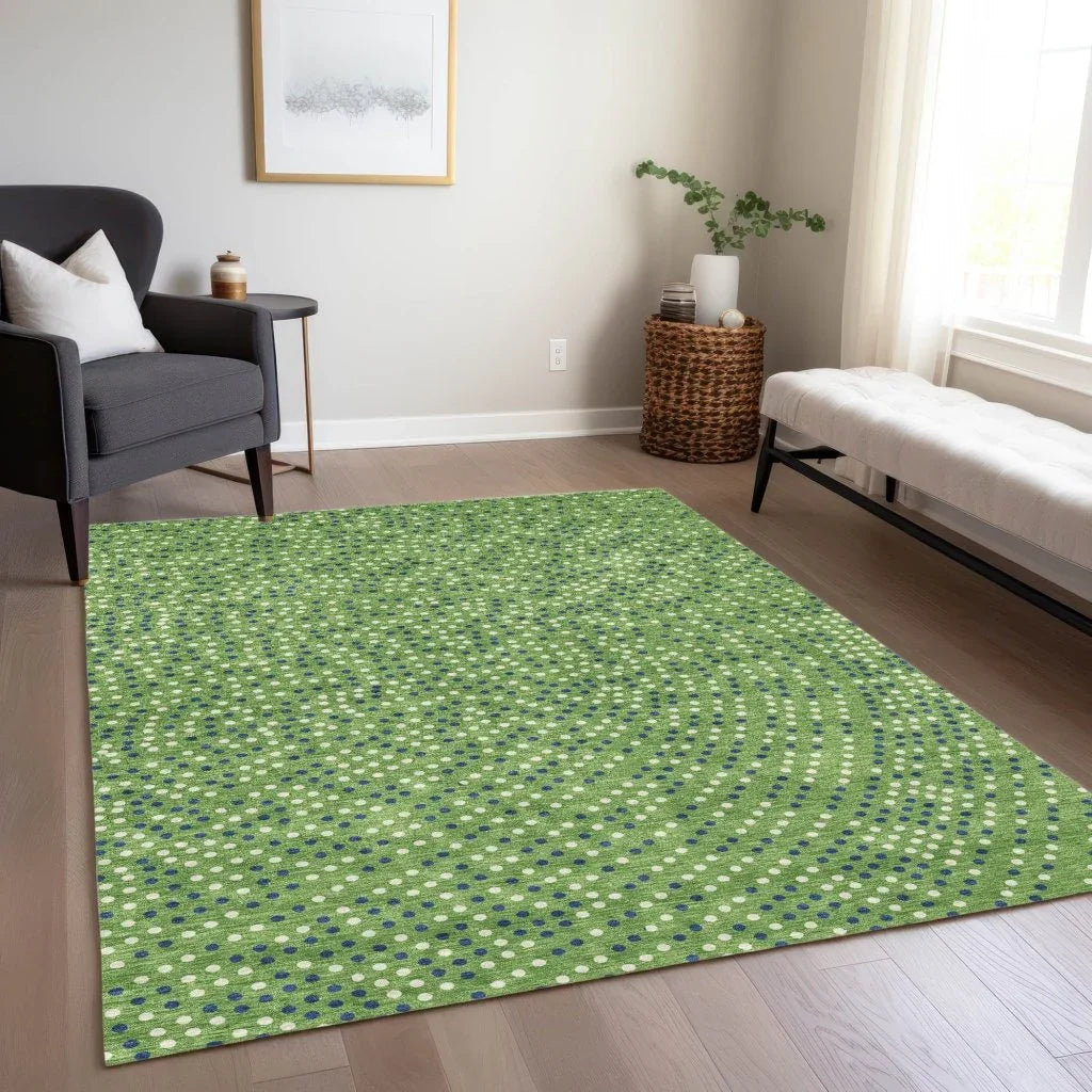 LOOMLAN Rugs Mirelia Green Washable Indoor-Outdoor Rug