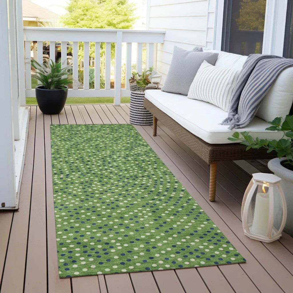 LOOMLAN Rugs Mirelia Green Washable Indoor-Outdoor Rug