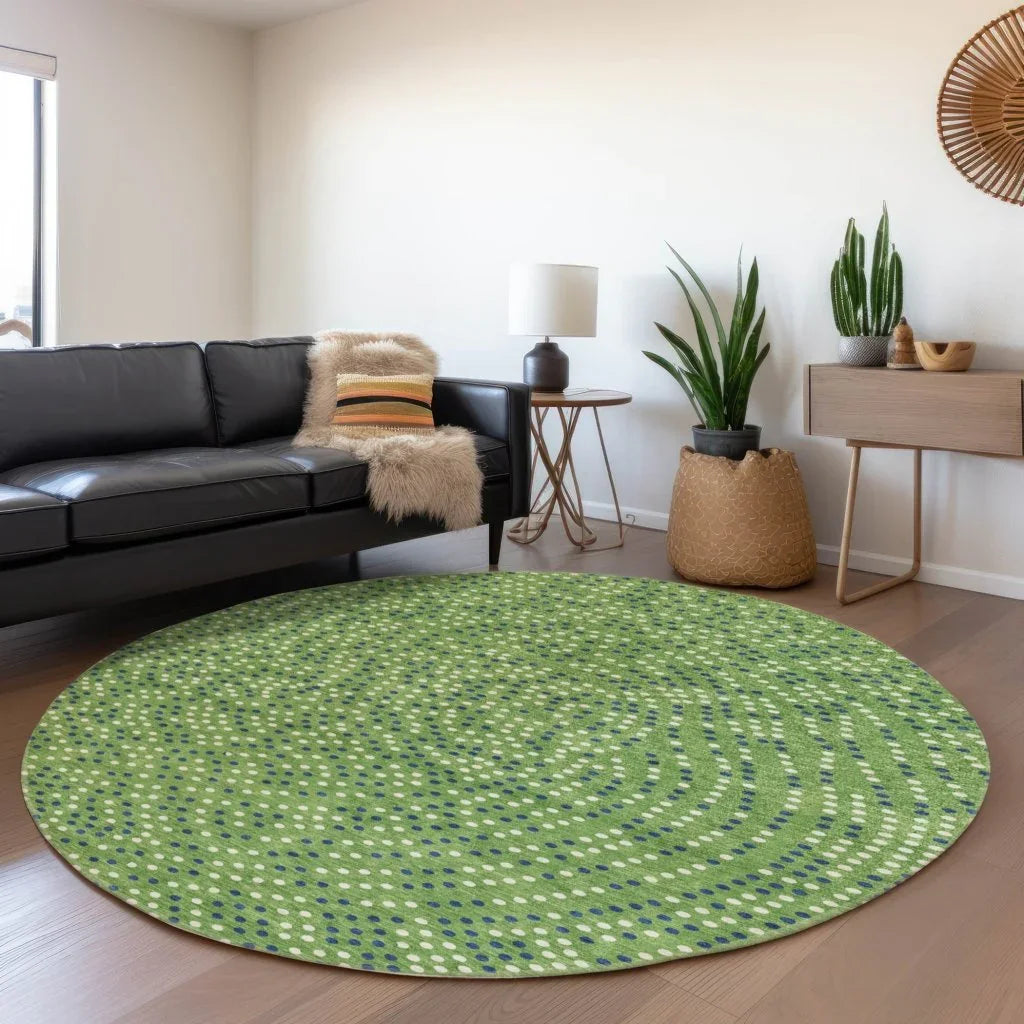 LOOMLAN Rugs Mirelia Green Washable Indoor-Outdoor Rug