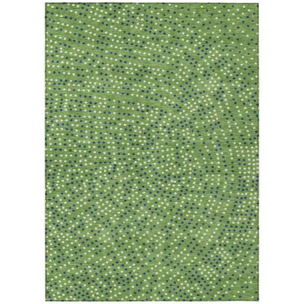 LOOMLAN Rugs Mirelia Green Washable Indoor-Outdoor Rug