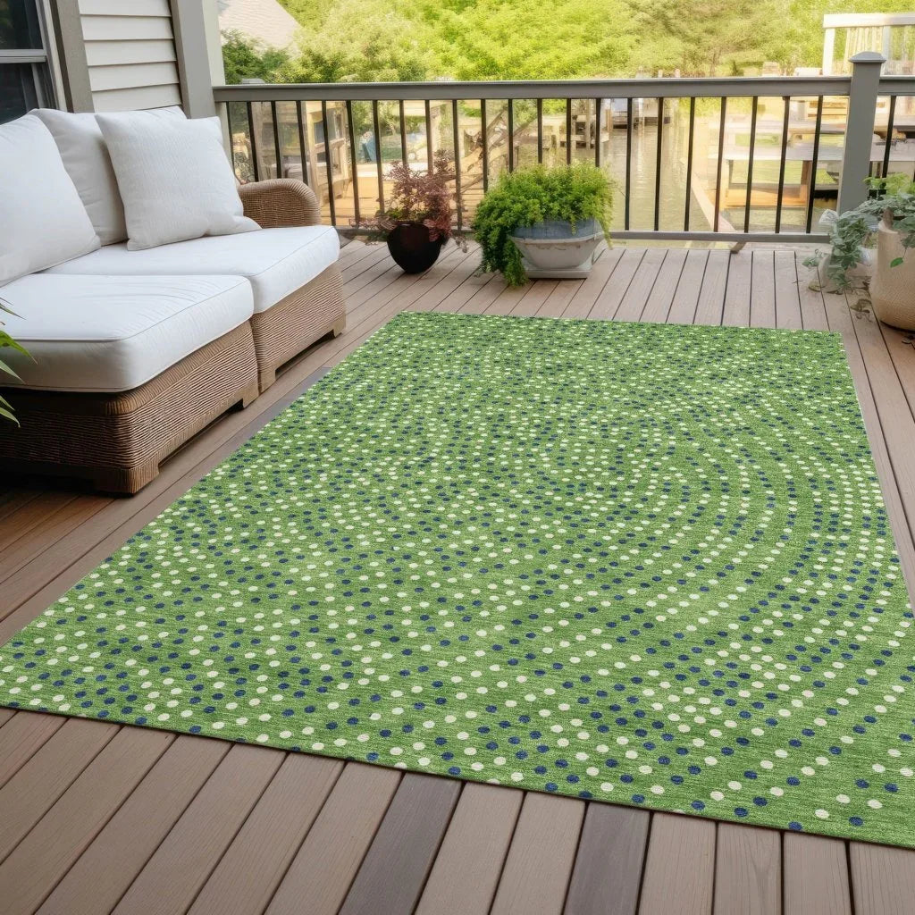 LOOMLAN Rugs Mirelia Green Washable Indoor-Outdoor Rug