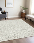 LOOMLAN Rugs Mirelia Ivory Washable Indoor-Outdoor Rug