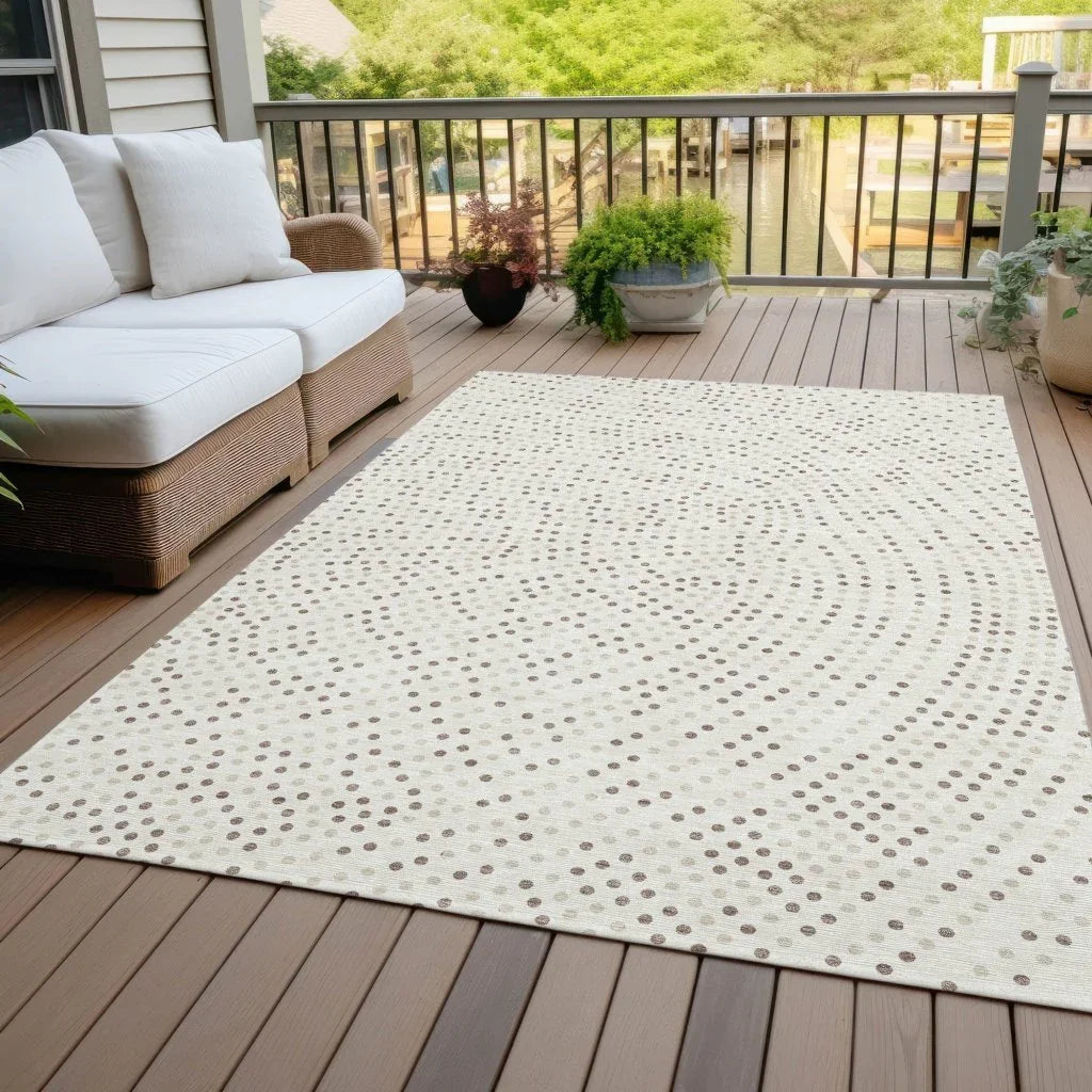 LOOMLAN Rugs Mirelia Ivory Washable Indoor-Outdoor Rug